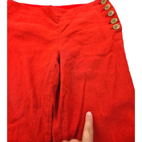 Elevenses by Anthropologie | Red/Orange Edisto Linen Blend Pants | Size 4 - Picture 4 of 7